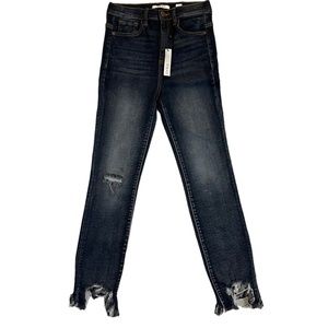 SP Black Label medium dark skinny jean with frayed hem